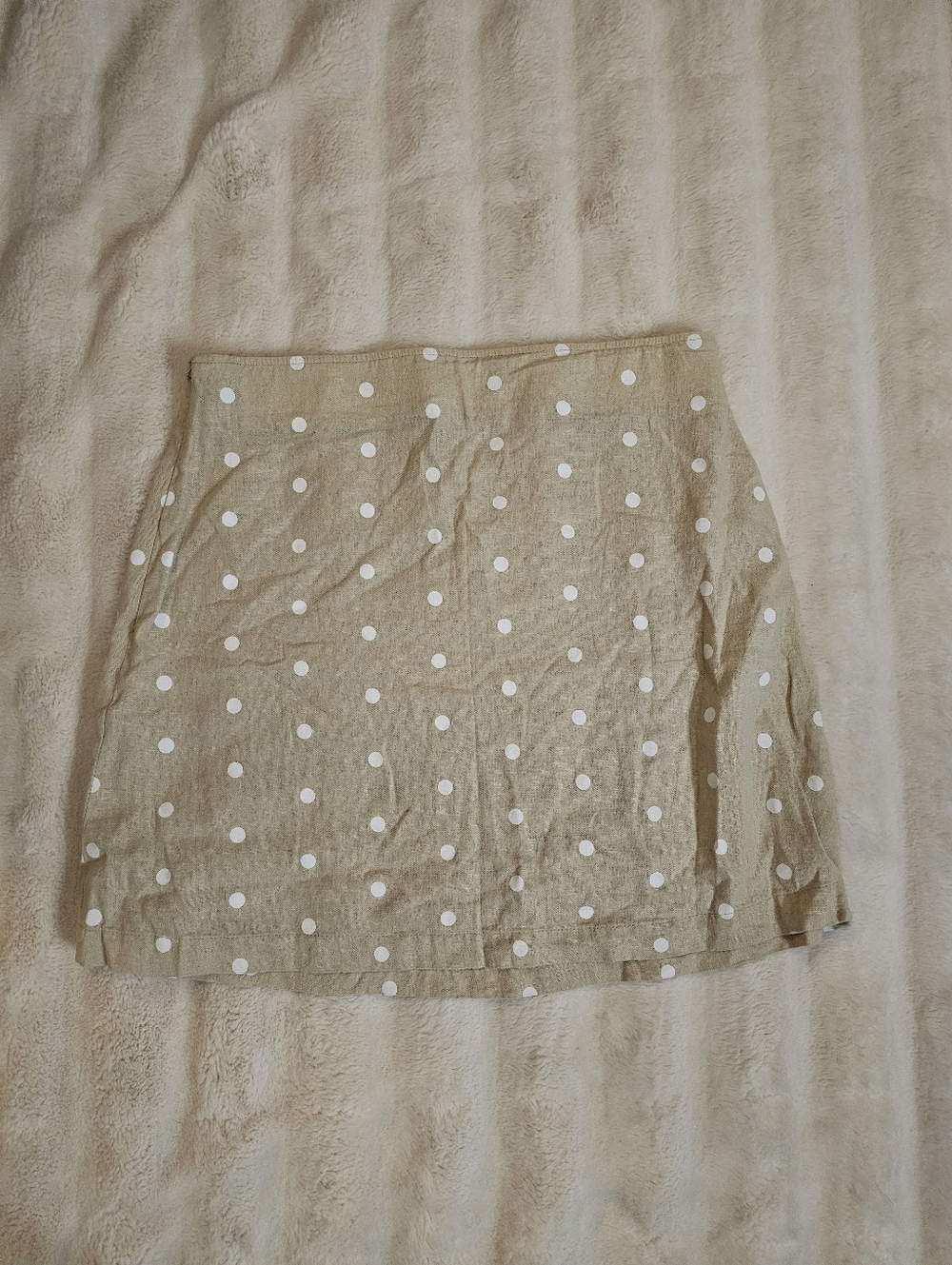 Old Navy Tan Skirt with White Polka Dots